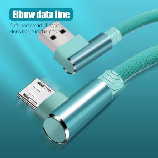 Double bend fast charging mobile data cable suitable for IOS Android Type-C 90 degree right angle mobile game charging cable - Image 7