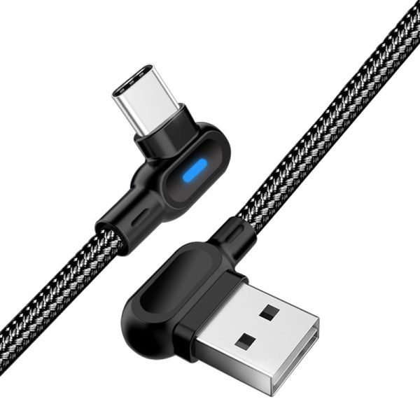 Double bend light mobile game data cable suitable for Android and Apple Type-C fast charging cable