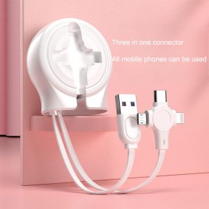 Mobile phone three in one data cable, retractable charging cable, one to three