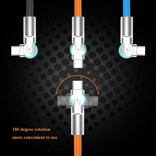 The New Rotary Type-C Data Cable Super Fast Charging Cable Is Applicable To Huawei Apple Xiaomi Android Mobile Phone Charging Cable - Image 3