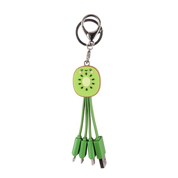 Kiwi Mobile Data Cable Healing Series Fruit Smile Keychain Universal Charging Cable 3-in-1 - Image 6