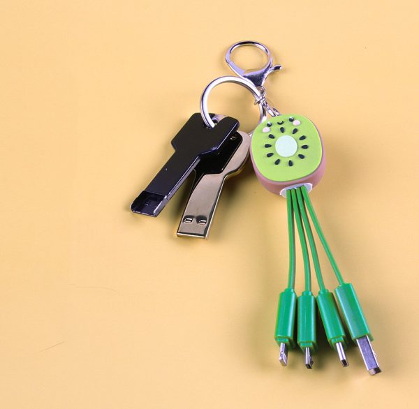 Kiwi Mobile Data Cable Healing Series Fruit Smile Keychain Universal Charging Cable 3-in-1 - Image 5