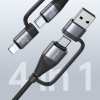 Aluminum alloy four in one data cable for mobile fast charging 60W high-power transmission data cable - Image 5